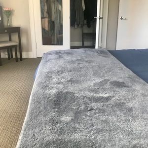 Grey Plush Throw Blanket